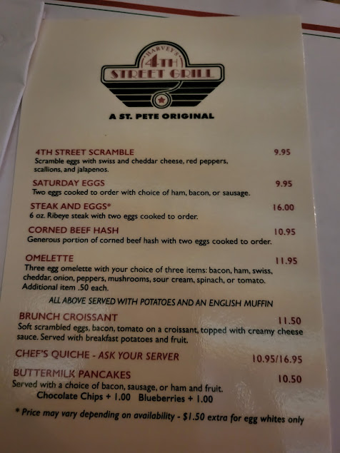 Menu Harveys 4Th Street Grill - 2