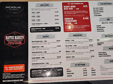 Menu Hattie Maries Texas Bbq Lv - 0