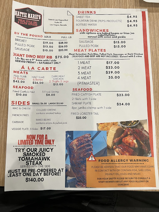 Menu Hattie Maries Texas Bbq Lv - 7
