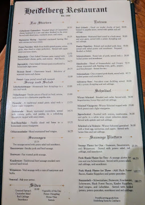 Menu Heidelberg Restaurant - 1