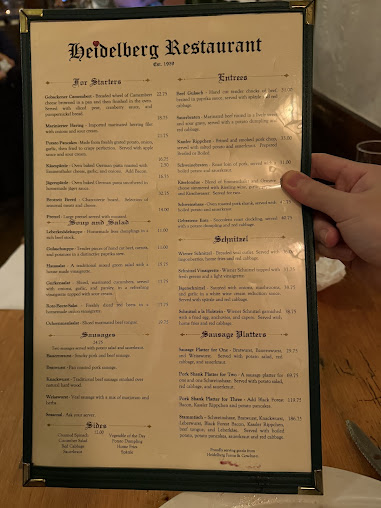 Menu Heidelberg Restaurant - 2