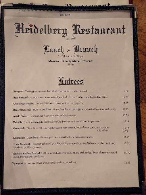 Menu Heidelberg Restaurant - 8