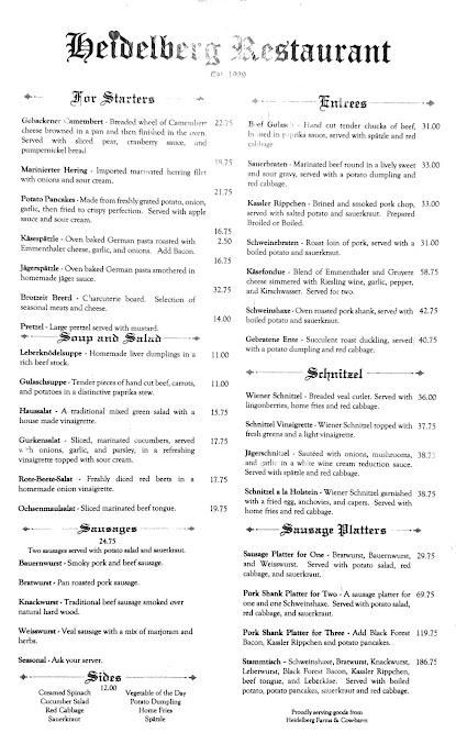 Menu Heidelberg Restaurant - 14