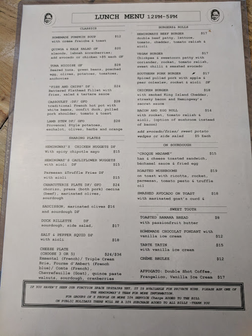 Menu Hemingway's - 9