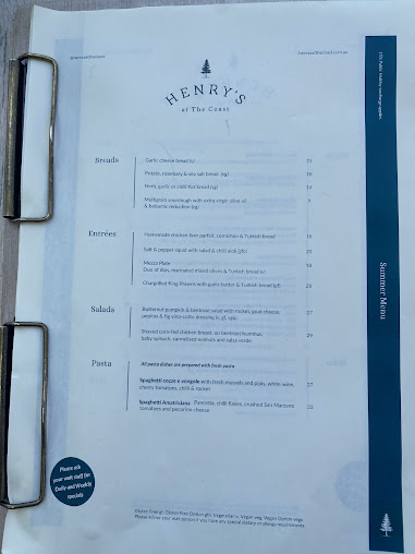 Menu Henry's At The Coast - 3
