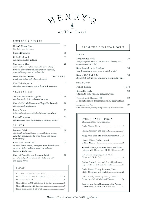 Menu Henry's At The Coast - 9