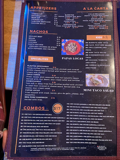 Menu Hidalgo Grill Mexican Restaurant - 1