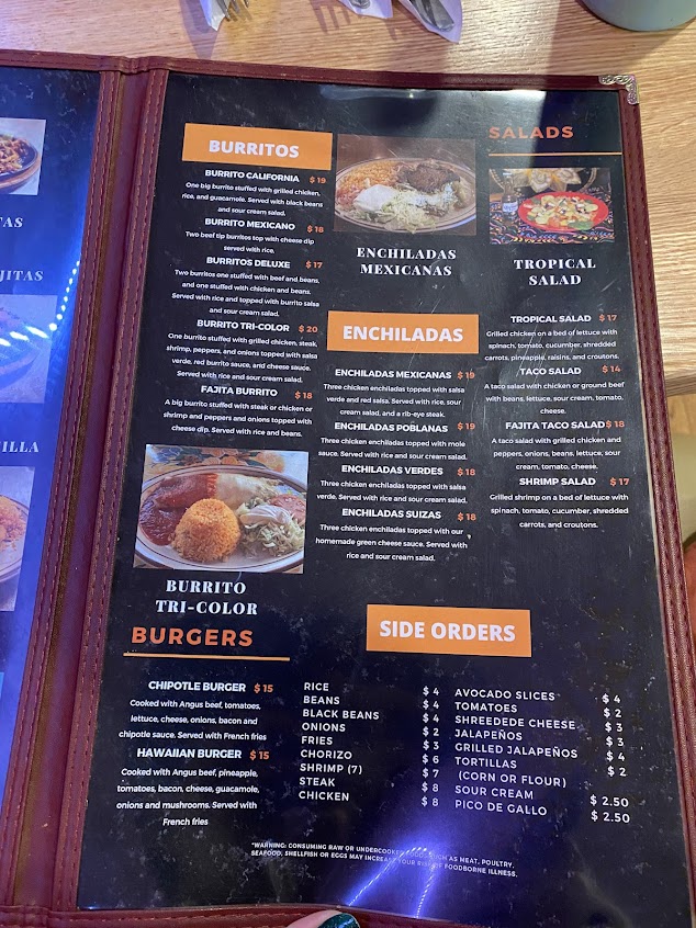 Menu Hidalgo Grill Mexican Restaurant - 3