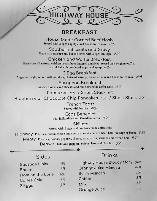 Menu Highway House - 5