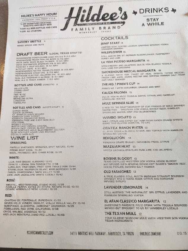 Menu Hildees On The Square - 0