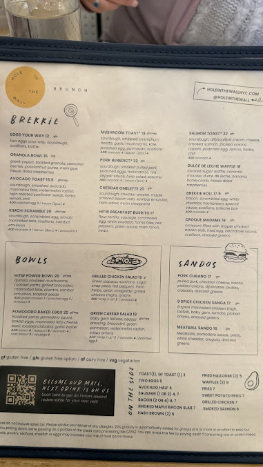 Menu Hole In The Wall - Fidi - 3