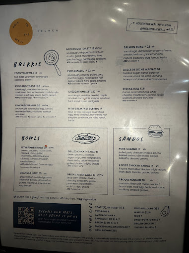 Menu Hole In The Wall - Fidi - 4
