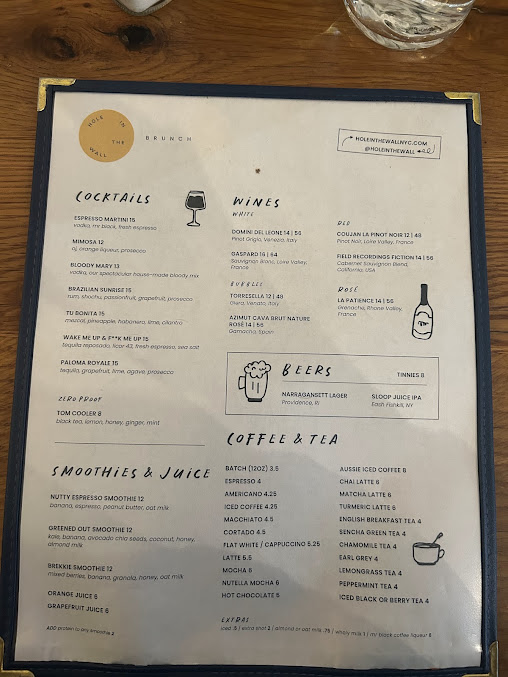 Menu Hole In The Wall - Fidi - 6