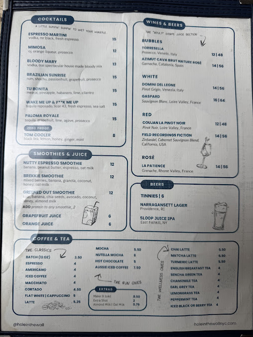 Menu Hole In The Wall - Fidi - 9