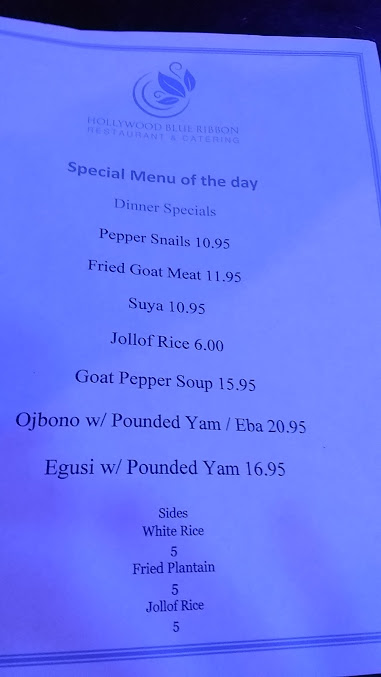 Menu Hollywood Blue Ribbon Restaurant - 0
