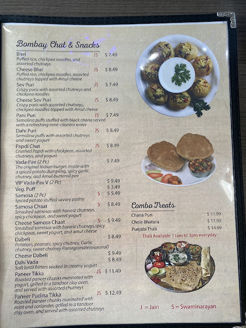 Menu Honest Indian Vegetarian Restaurant Austin - 1