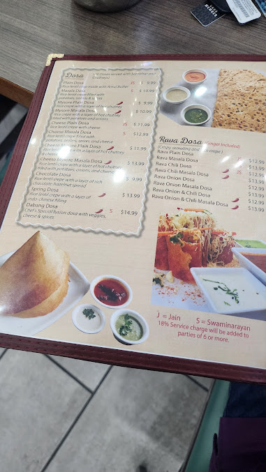 Menu Honest Indian Vegetarian Restaurant Austin - 7