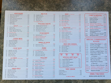 Menu Hong Kong Buffet Sturgeon Bay - 2