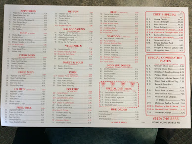 Menu Hong Kong Buffet Sturgeon Bay - 5