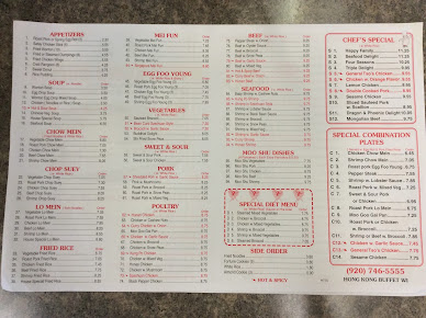 Menu Hong Kong Buffet Sturgeon Bay - 7
