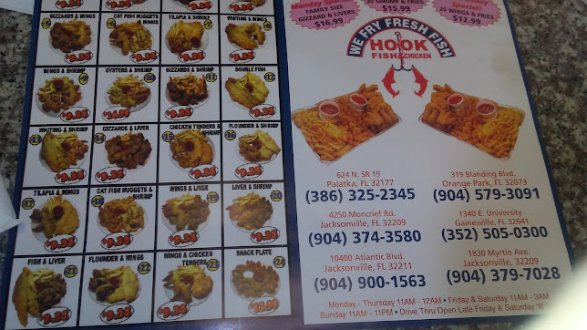 Menu Hook Fish Chicken Gainesville - 1