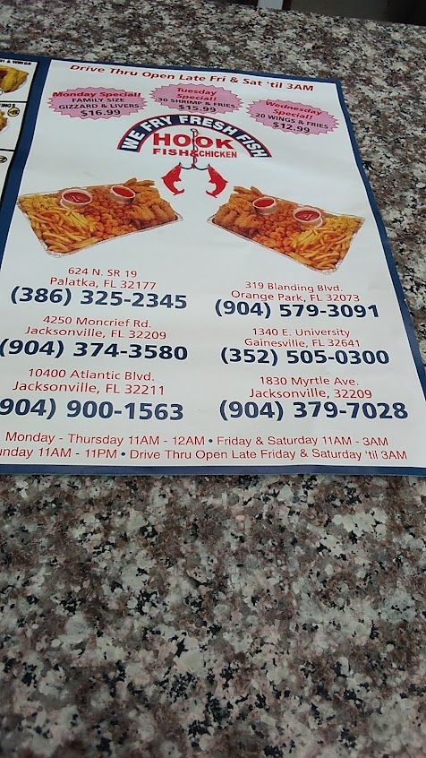 Menu Hook Fish Chicken Gainesville - 3