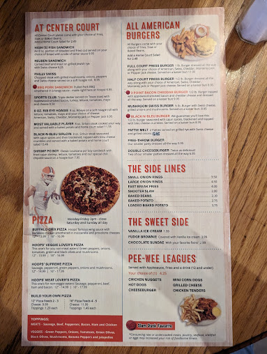 Menu Hoops Grill Sports Bar - 0