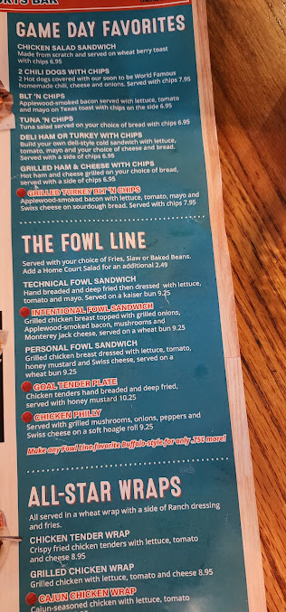 Menu Hoops Grill Sports Bar - 2
