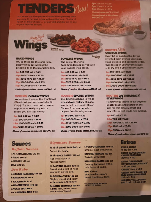 Menu Hooters Of Mission Valley - 6