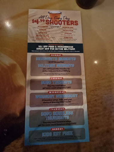 Menu Hooters Of Mission Valley - 7
