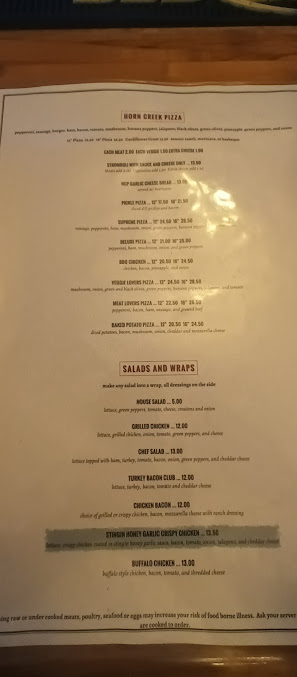 Menu Horn Creek Pub 2 - 4