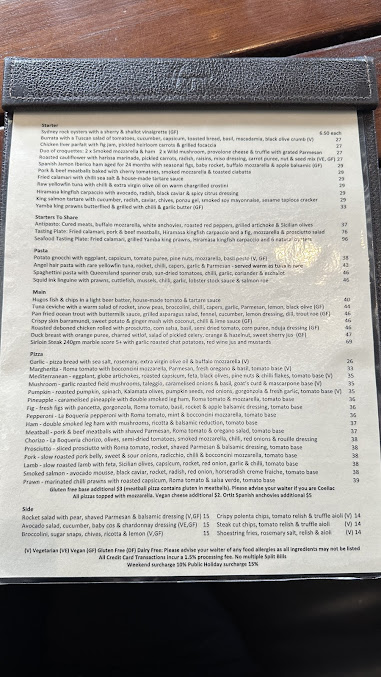 Menu Hugos Manly - 0