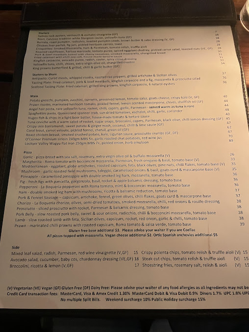 Menu Hugos Manly - 3