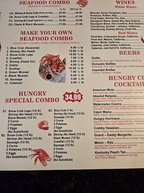 Menu Hungry Crab Tampa Juicy Seafood Bar - 2