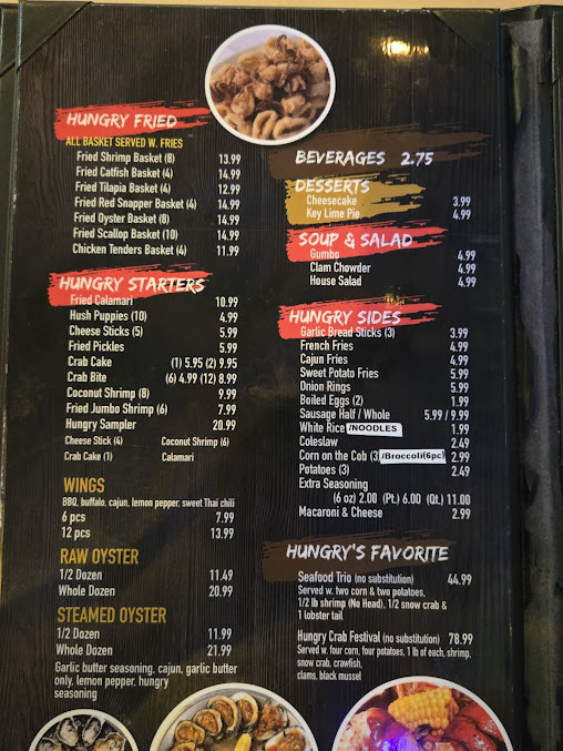 Menu Hungry Crab Tampa Juicy Seafood Bar - 3