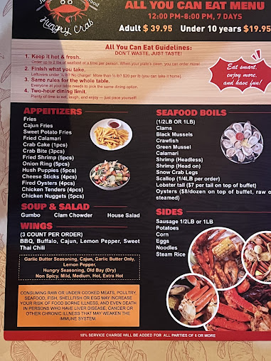 Menu Hungry Crab Tampa Juicy Seafood Bar - 9
