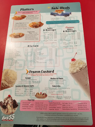 Menu Hwy 55 Burgers Shakes & Fries - 1