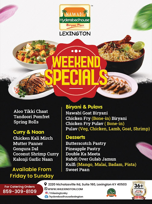 Menu Hyderabad House Lexington Indian Cuisine - 2