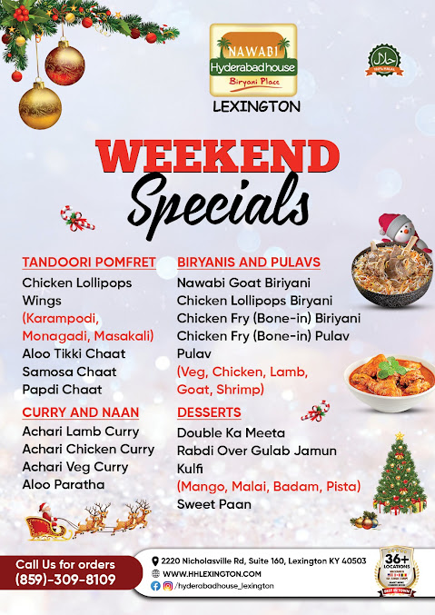 Menu Hyderabad House Lexington Indian Cuisine - 5