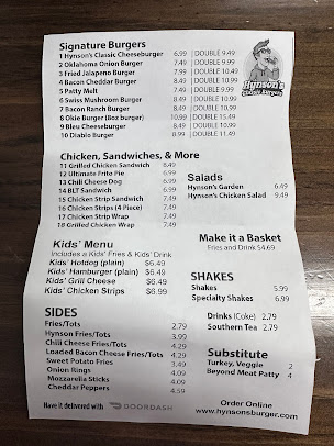 Menu Hynsons Classic Burgers Edmond - 0