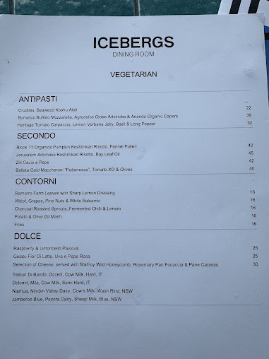Menu Icebergs Dining Room And Bar - 1