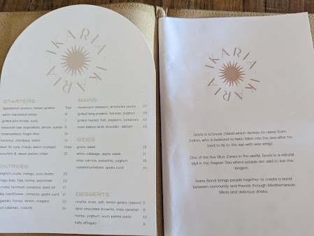 Menu Ikaria Bondi - 0
