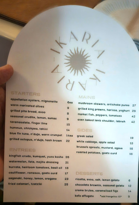 Menu Ikaria Bondi - 1