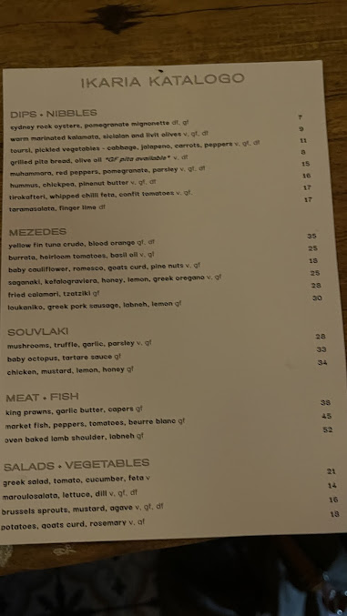 Menu Ikaria Bondi - 4