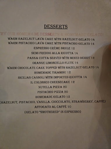 Menu Il Colosseo Ristorante | Brooklyn - 3