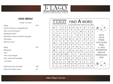 Menu Il Lago Italian - 1