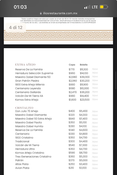 Menu Ilios Greek Restaurant In Tulum - 0