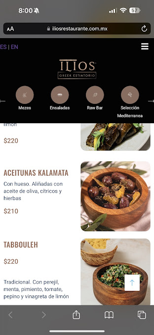 Menu Ilios Greek Restaurant In Tulum - 3