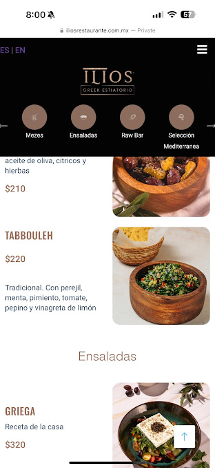 Menu Ilios Greek Restaurant In Tulum - 4