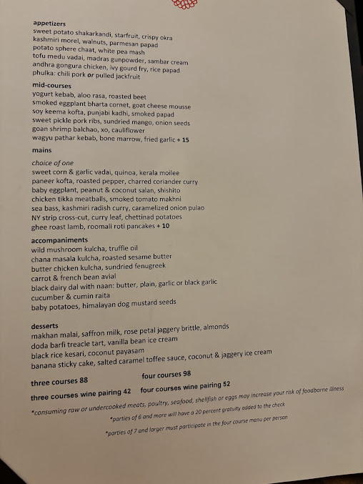 Menu Indian Accent - 0